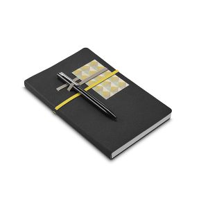 Caderno em couro sintético com embalagem de non-woven YBP93713